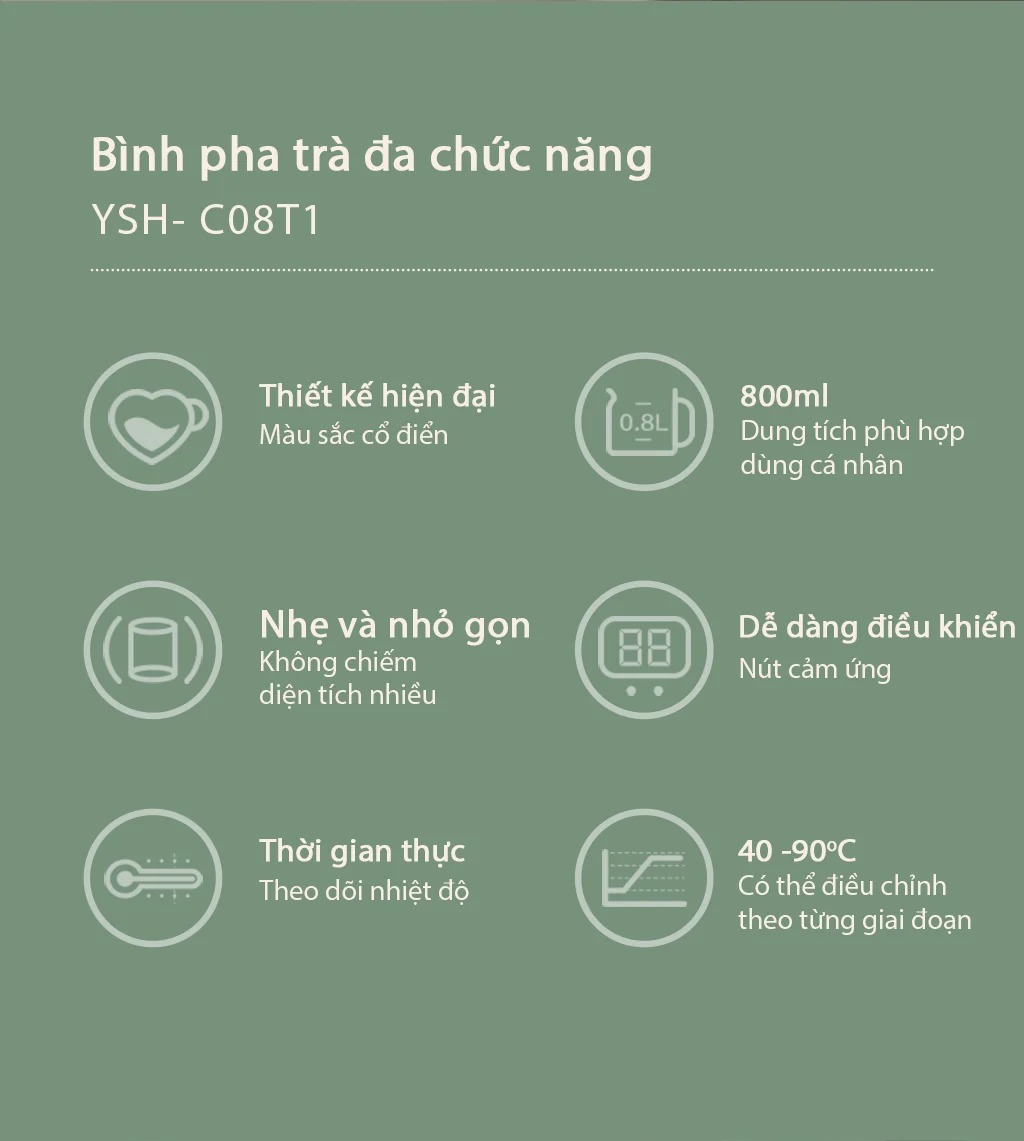 Binh nau tra da nang Chinh hang Viet Nam Bear YSH C08T1 2