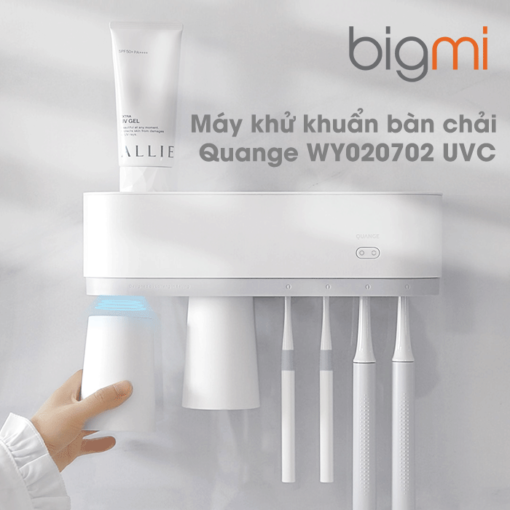 Máy khử khuẩn bàn chải Quange WY020702 UVC kèm 2 cốc hàng chính hãng