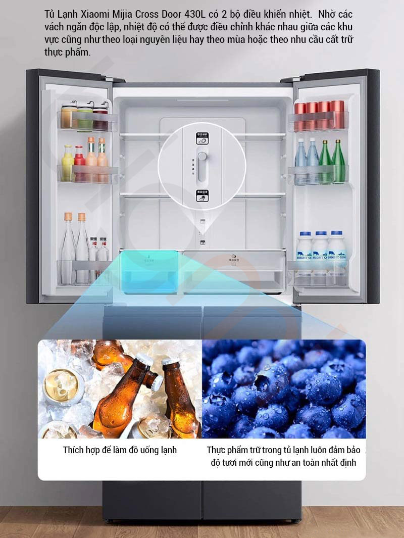 ngan chua thuc pham Tu lanh Xiaomi Mijia 430L