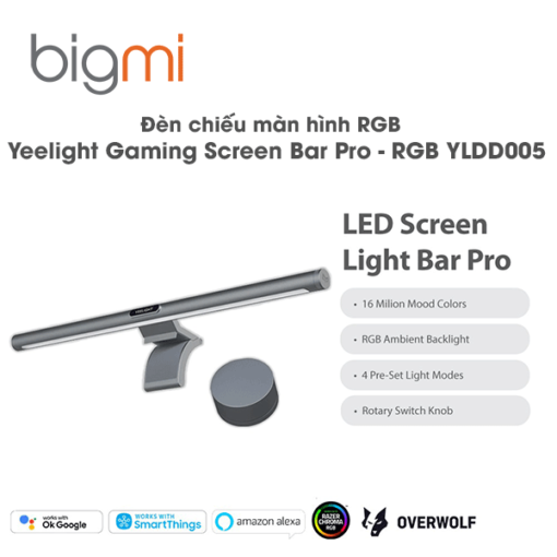 Đèn treo màn hình RGB Yeelight Gaming Screen Bar Pro - RGB YLDD005 (Lưu ý củ sạc 5v/2a, công suất 10w trở lên)