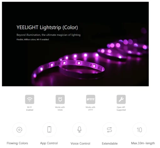 Den led day noi dai 1 met Yeelight lightstrip 1S 1