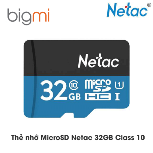 Thẻ nhớ MicroSD Card Netac 32GB, U1/C10, Netac, retail pack