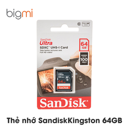 Thẻ nhớ Sandisk/Kington 64GB, max speed 100MB/s