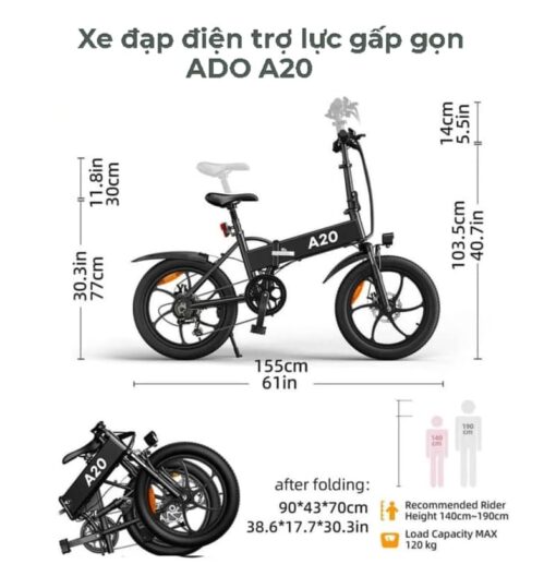 Xe Dap Dien Tro Luc ADO A20 3