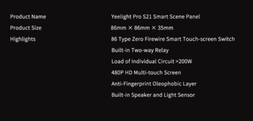 YEELIGHT Pro S21 Smart Scene Panel YLP029