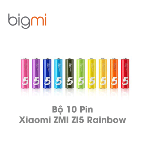 Pin Xiaomi ZMI ZI5 Rainbow (10 viên pin AA, Alkaline Battery)