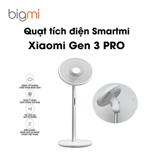 Quat tich dien Smartmi Xiaomi Gen 3 PRO Circulation Fan 3D