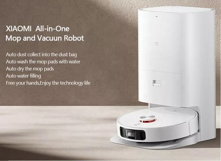 Robot hut bui Xiaomi Mijia Omni tu giat say gie do rac all in one