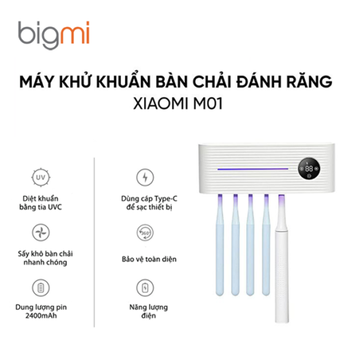 Máy khử khuẩn bàn chải Xiaomi M01 bằng tia UV - HÀNG CHÍNH HÃNG
