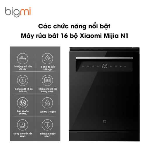 chuc nang May rua bat 16 bo Xiaomi Mijia N1 2