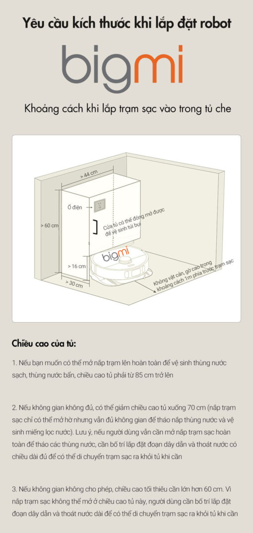 yeu cau vi tri lap dat Bo bom xa nuoc tu dong Dreame L10s Ultra SE 1