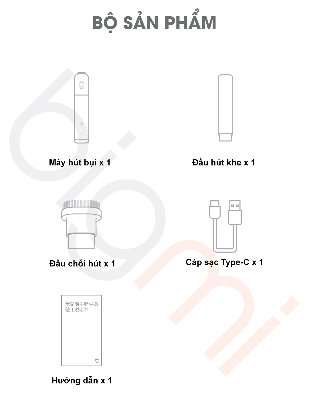 Bo san pham May hut bui cam tay mini Xiaomi Mijia SSXCQ01XY