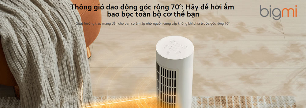 May suoi Xiaomi Smart Tower Heater Lite LSNFJ02LX goc suoi rong toi 70 do 3