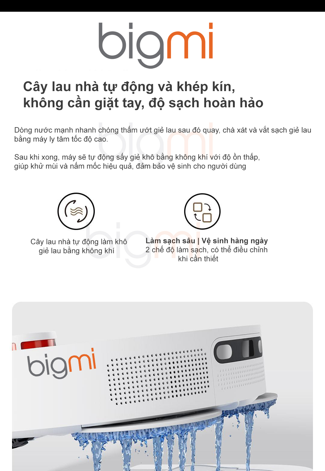 Robot hut bui Xiaomi Mijia Infinite Vacuum Mop 2 6