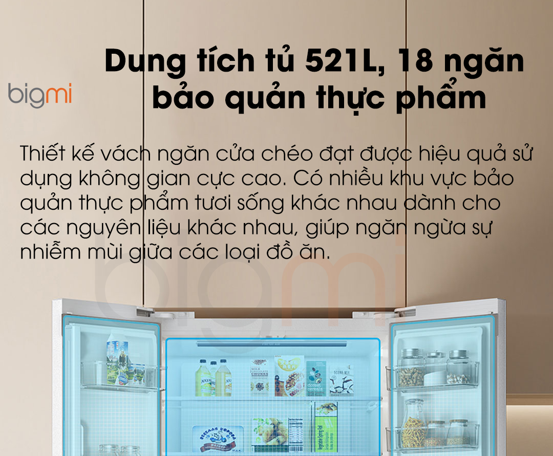 Tu lanh Xiaomi Mijia 521L BCD 521WMBL khang khuan co ngan dong mem 4