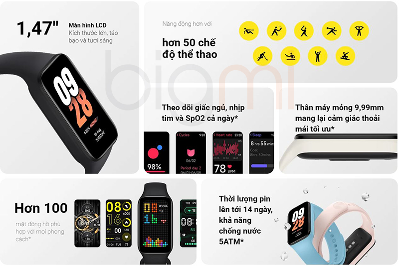 Vong deo tay thong minh Mi Band 8 Active 1