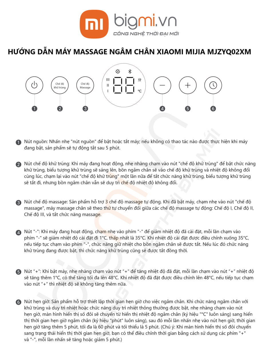 HDSD May massage ngam chan Xiaomi Mijia MJZYQ02XM bigmi.vn