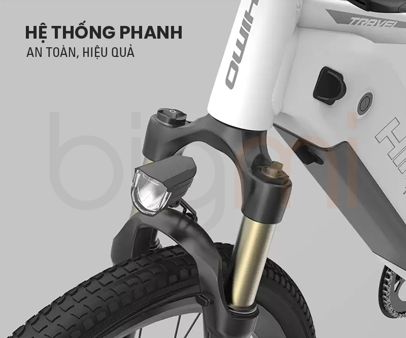 He thong phanh xe dap dien tro luc HIMO C26 cuc ky an toan