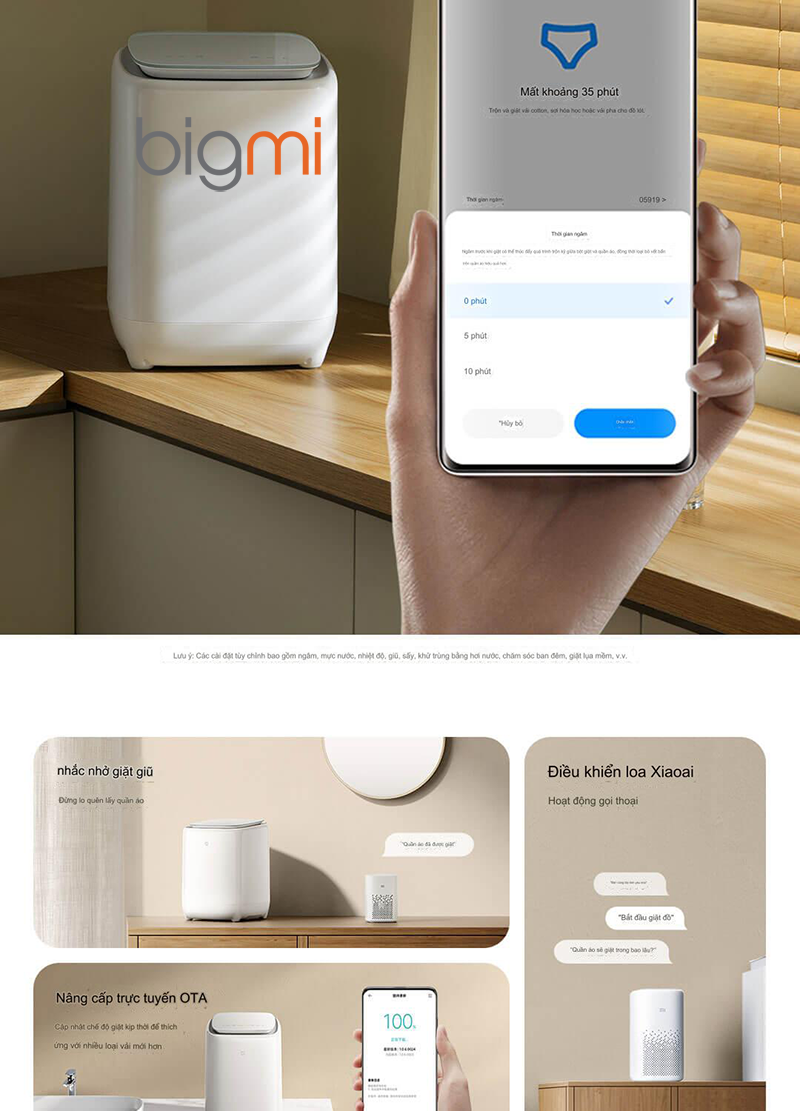 May giat say do lot mini Xiaomi Mijia XHQB05MJ101W Giat say khu khuan do lot hieu qua 10