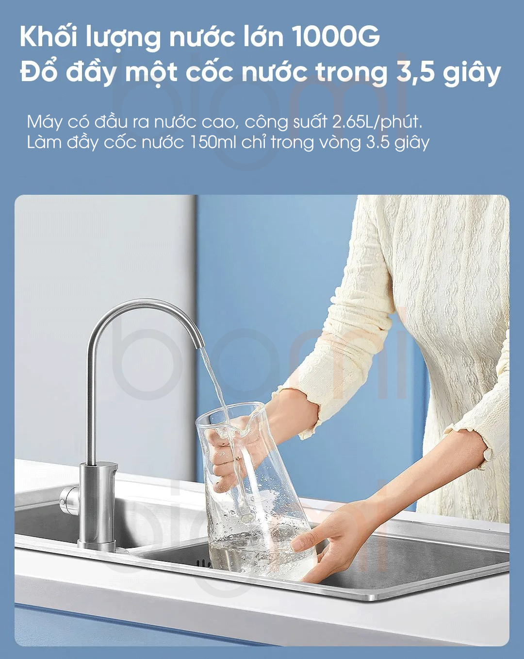 May loc nuoc Xiaomi Mijia 1000G MR1082 cong suat dau ra cao