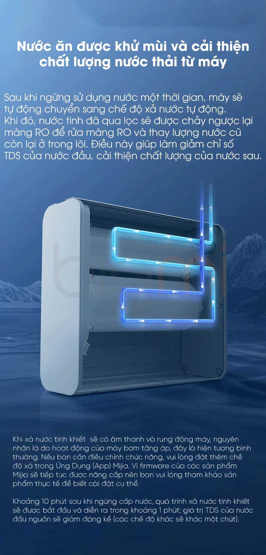 khu mui va nang chat luong nuoc May loc nuoc Xiaomi Mijia 1000G MR1082