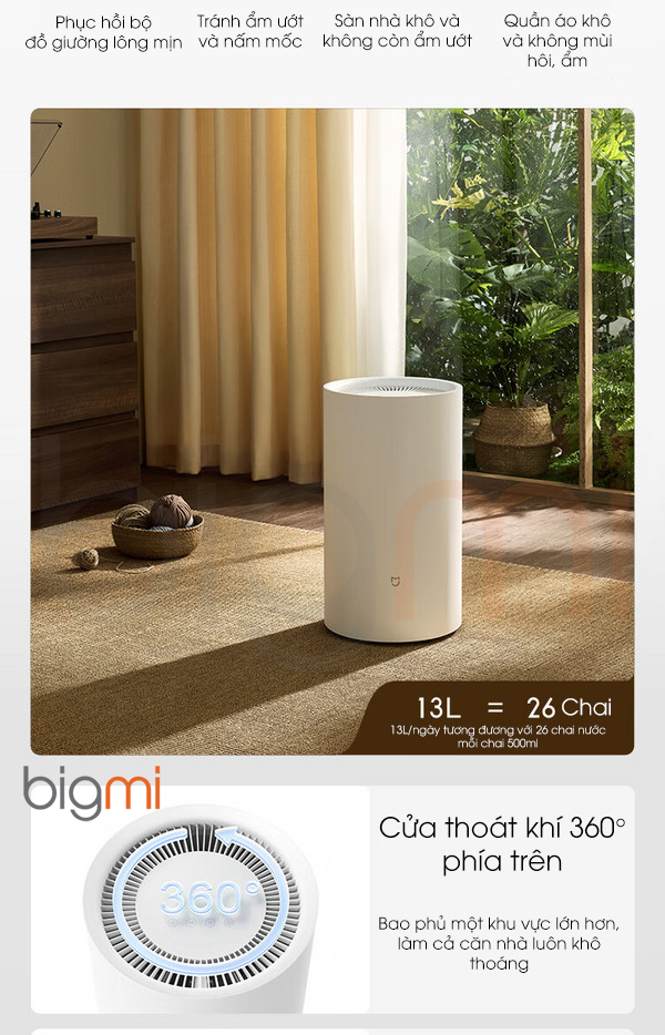 May hut am Xiaomi Mijia Smart Dehumidifier 13L DM CS13BFA5A 3