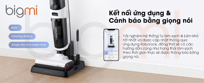 May lau nha kho va uot Roborock Dyad Air ket noi va thiet lap thong qua ung dung