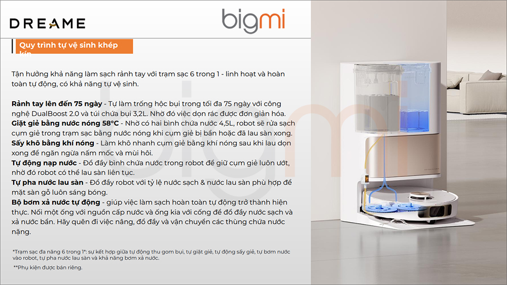Robot hut bui lau nha Dreame L10s Pro Ultra Heat co quy trinh tu ve sinh khep kin hoan toan 7
