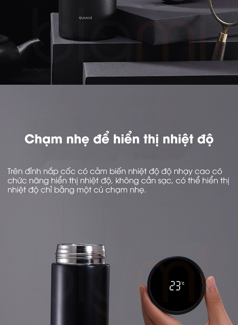 Binh pha tra Quange PC505 400ml hien thi nhiet do Inox 316 cao cap bigmi.vn 2