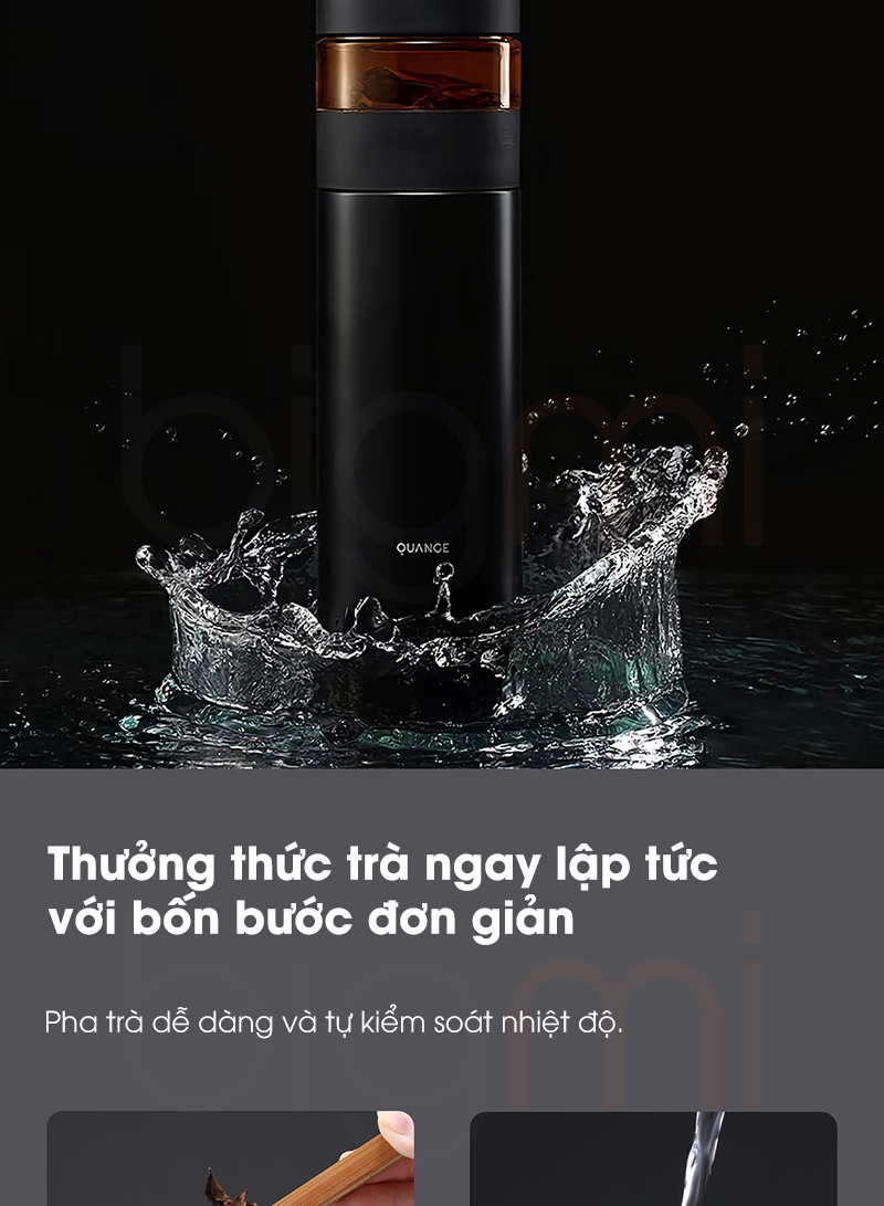 Binh pha tra Quange PC505 400ml hien thi nhiet do Inox 316 cao cap bigmi.vn 9