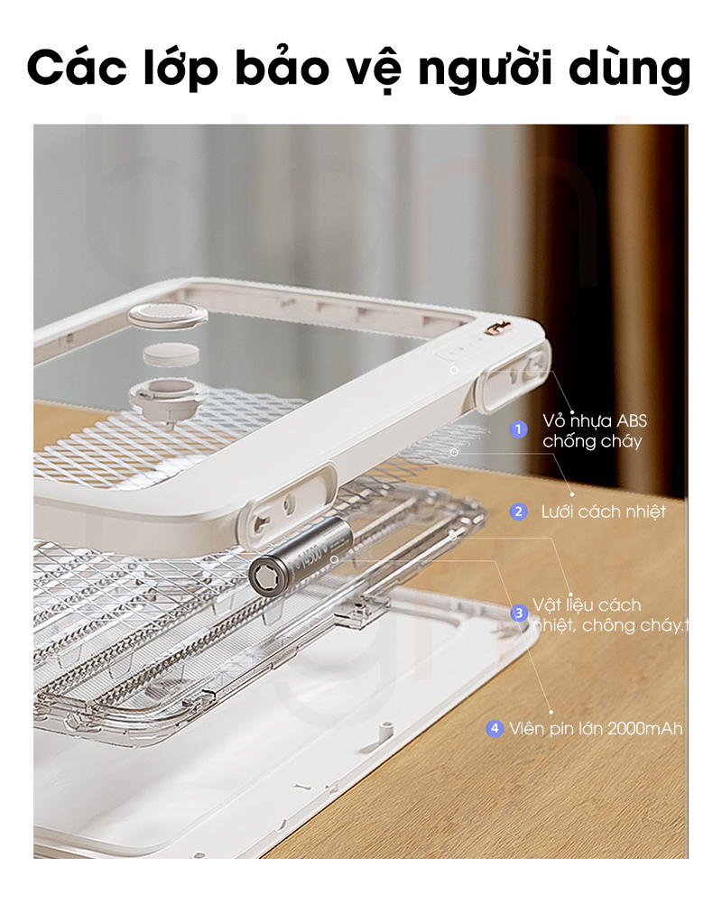 Den bat muoi Xiaomi Qualitell K5 voi 4 lop bao ve nguoi dung