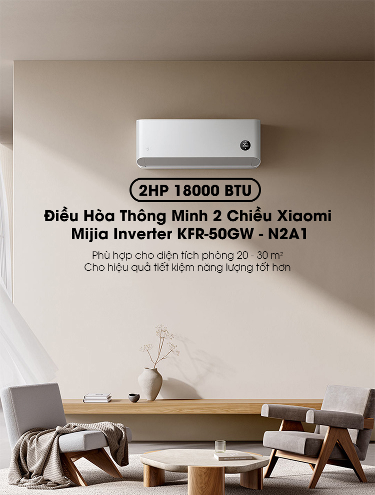 Dieu Hoa Thong Minh Xiaomi Mijia Inverter KFR 50GW N2A1 2HP