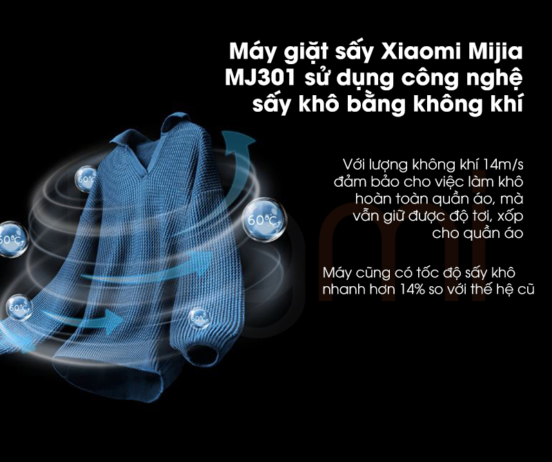 May giat say Xiaomi Mijia MJ301 Pro say kho quan ao bang khong khi
