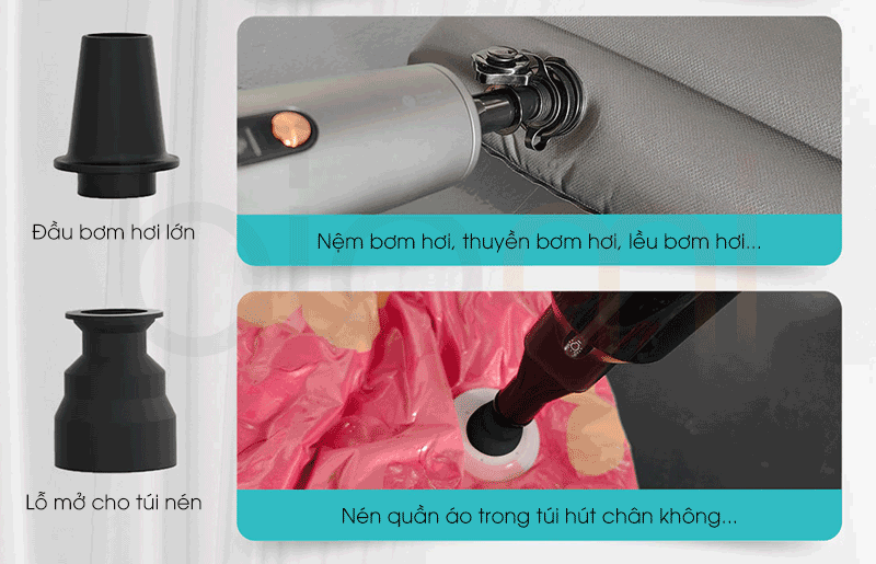 May hut bui mini Xiaomi CoClean C2 va dau bom di kem 1