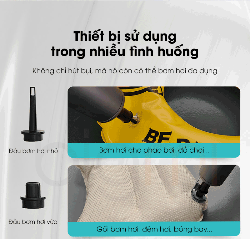 May hut bui mini Xiaomi CoClean C2 va dau bom di kem