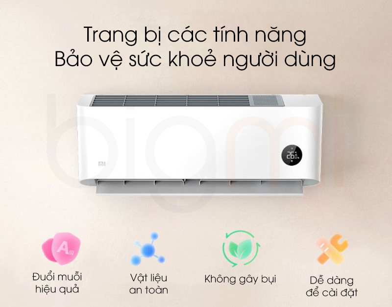Dieu hoa 2 chieu 1HP Xiaomi Mijia KFR 26W V1A1 9000 BTU tich hop tinh nang bao ve suc khoe nguoi dung