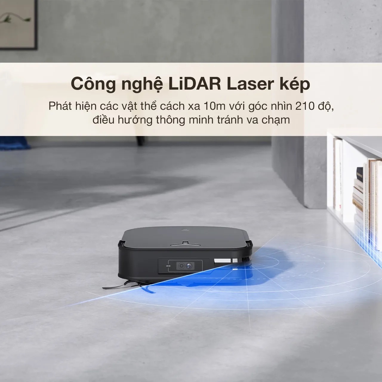Ecovacs Deebot X2 Combo cong nghe LiDar Laser kep