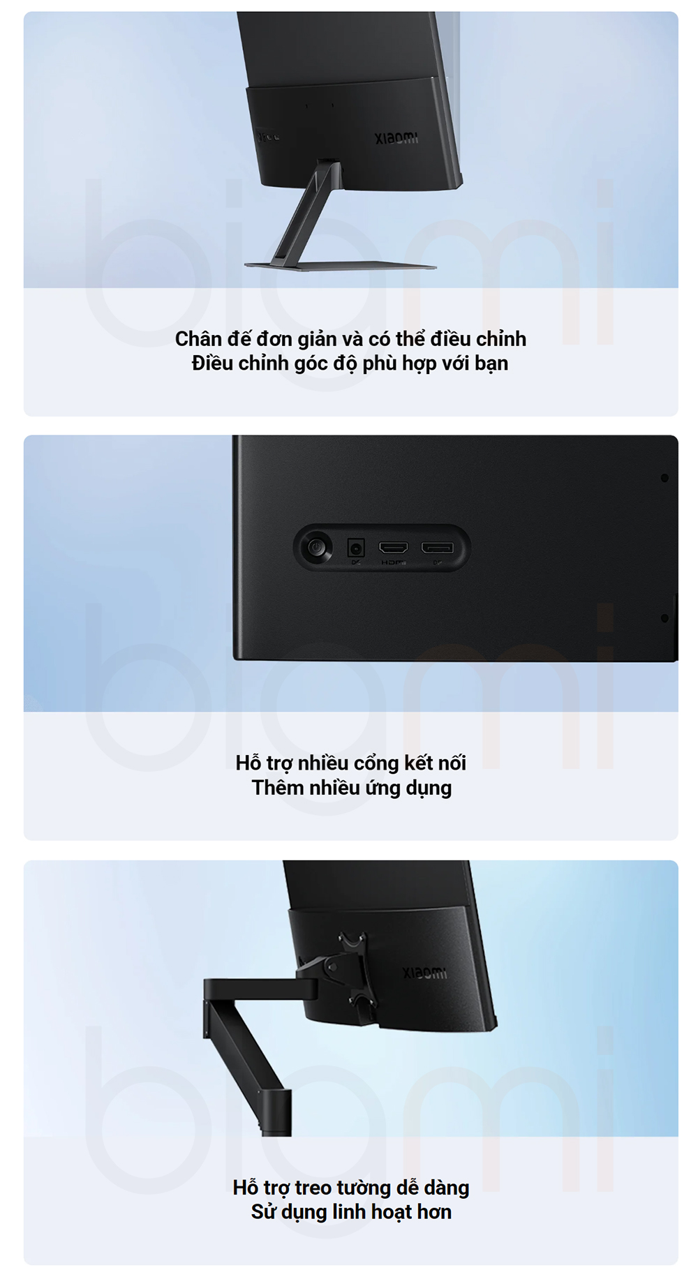 Man hinh Xiaomi A24i 24 inch Man hinh may tinh Xiaomi Monitor 24 inch cac chi tiet duoc thiet ke tinh te cho nguoi dung de dang su dung