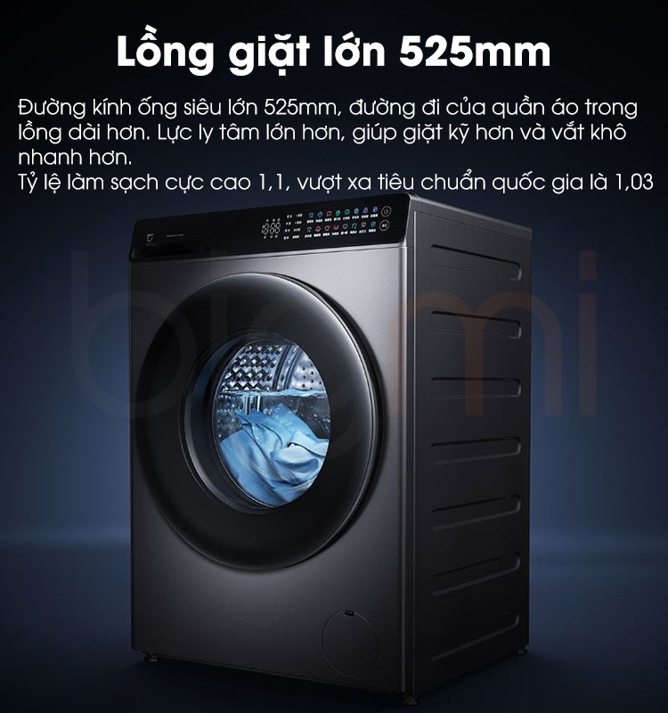 May giat Xiaomi 10kg MJ108 the he moi 2024 co kich thuoc long giat lon 525mm