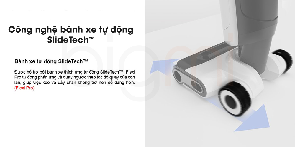 Roborock Flexi Pro duoc trang bi banh xe slidetech bigmi
