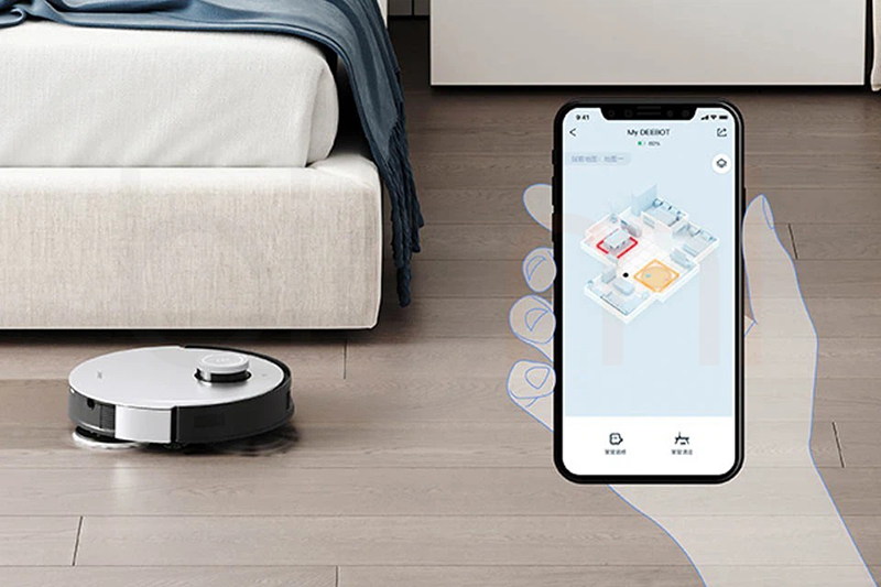 Robot Hut Bui Lau Nha Ecovacs Deebot X1 Omni dieu khien bang app