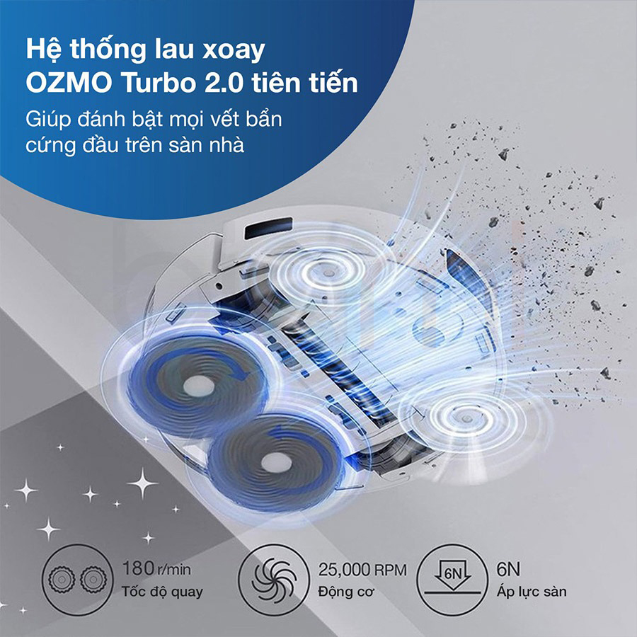 Robot hut bui lau nha Ecovacs Deebot T20e Omni he thong lau xoay Ozmo Turbo 2
