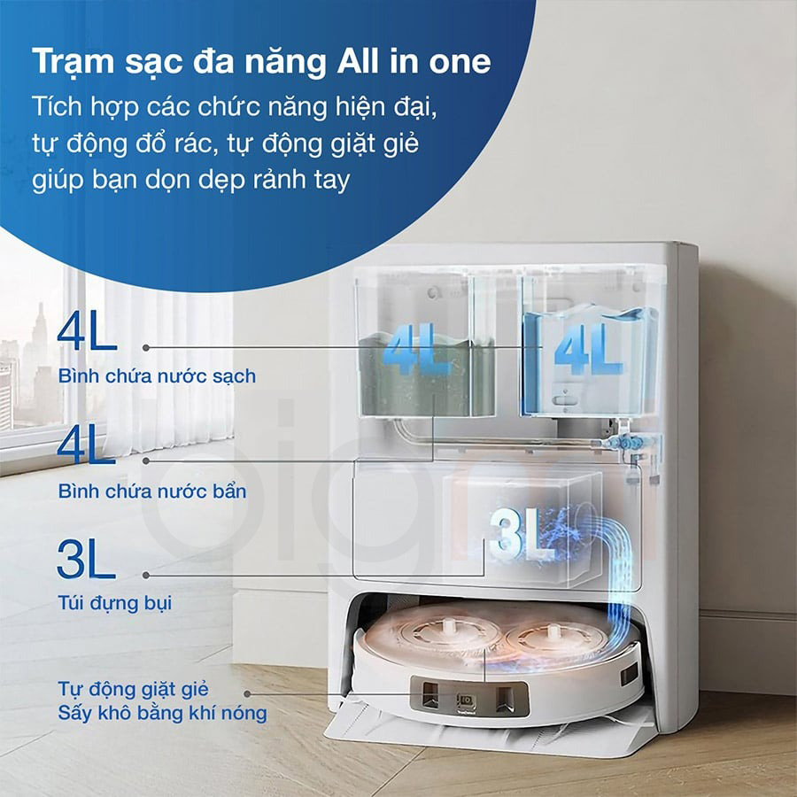 Robot hut bui lau nha Ecovacs Deebot T20e Omni tram sac da nang