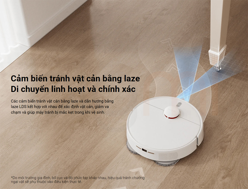 Robot hut bui lau nha Xiaomi Vacuum X20 trang bi cam bien tranh vat can bang laser giup thiet bi linh hoat hon