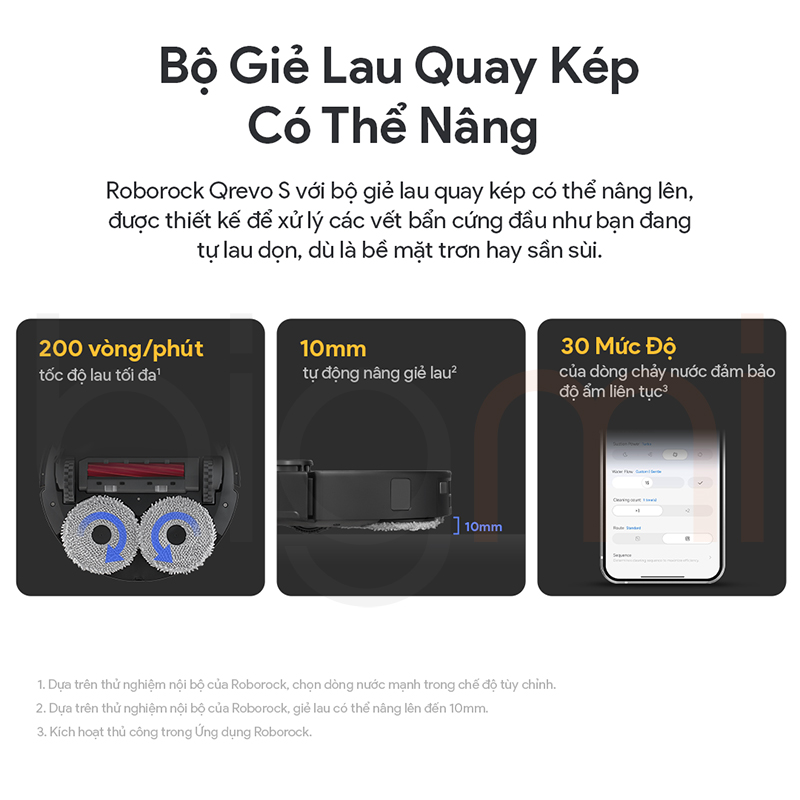 Bigmi Robot hut bui lau nha Roborock Qrevo S tinh nang 8