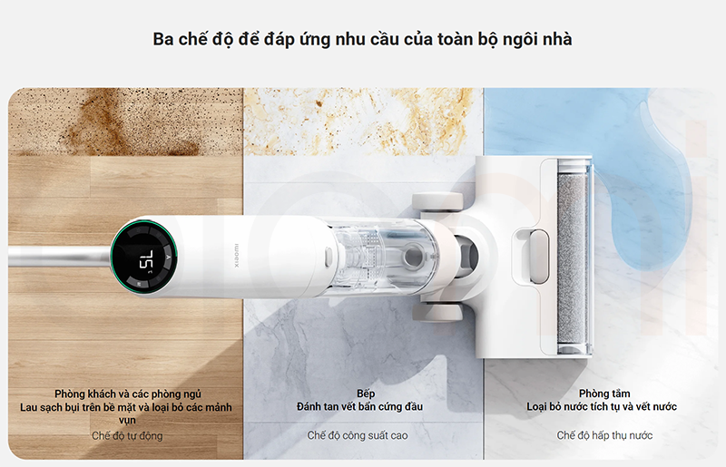 May hut bui Xiaomi Truclean W10 Ultra May hut bui lau nha kho va uot 3 che do lam sach