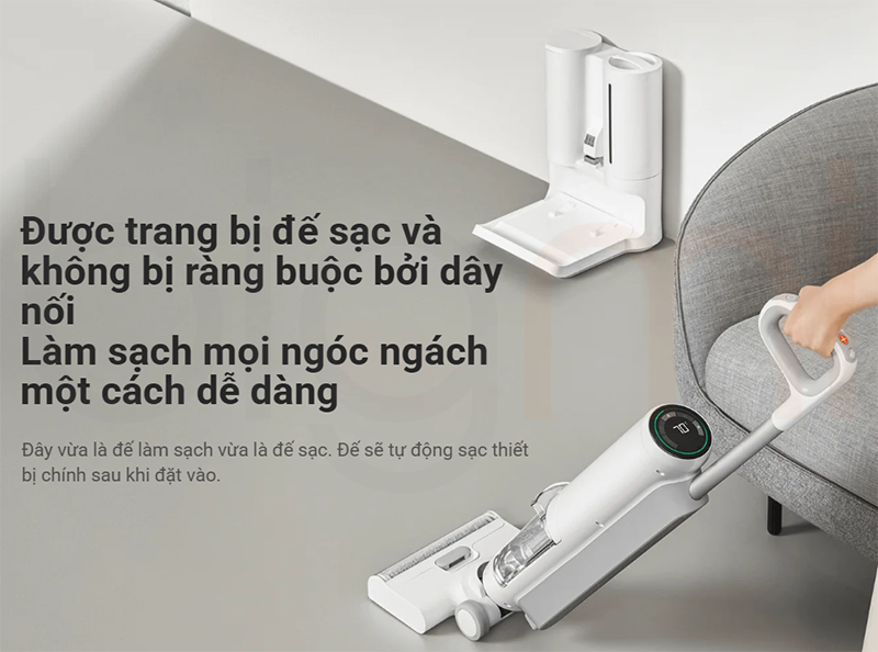 May hut bui Xiaomi Truclean W10 Ultra May hut bui lau nha kho va uot de sac khong day
