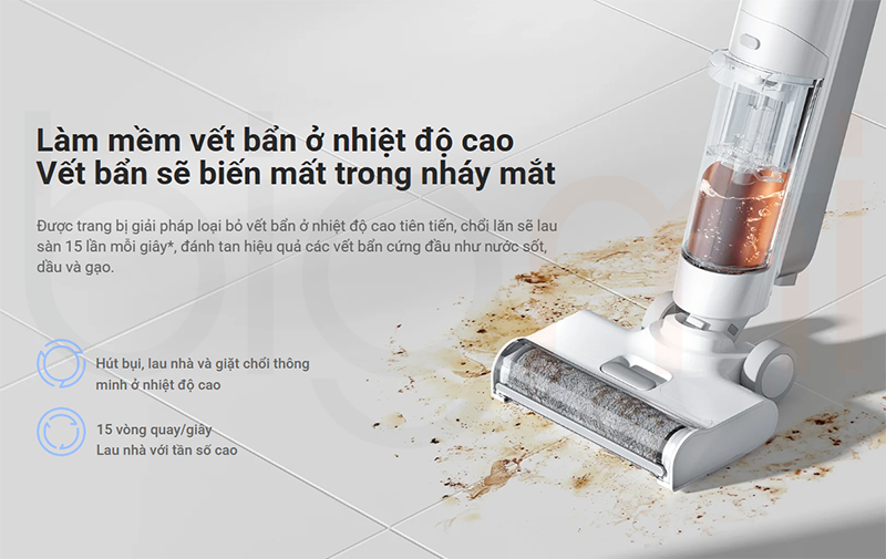 May hut bui Xiaomi Truclean W10 Ultra May hut bui lau nha kho va uot lam mem vet ban o nhiet do cao