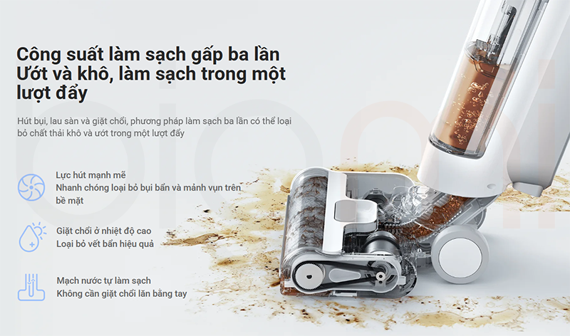 Máy hút bụi lau nhà cầm tay Xiaomi Truclean W10 Ultra – Hệ thống làm sạch 4 trong 1 vượt trội 3 May hut bui Xiaomi Truclean W10 Ultra May hut bui lau nha kho va uot lam sach 3 trong 1