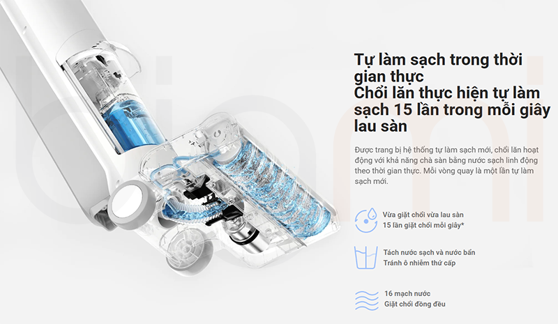 May hut bui Xiaomi Truclean W10 Ultra May hut bui lau nha kho va uot tu lam sach choi lan